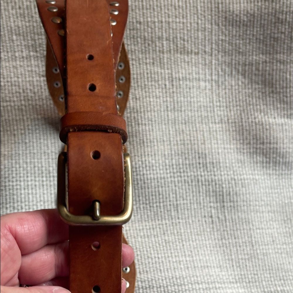 Ralph Lauren Brown Leather Belt with Silver Accents - Picture 6 of 10